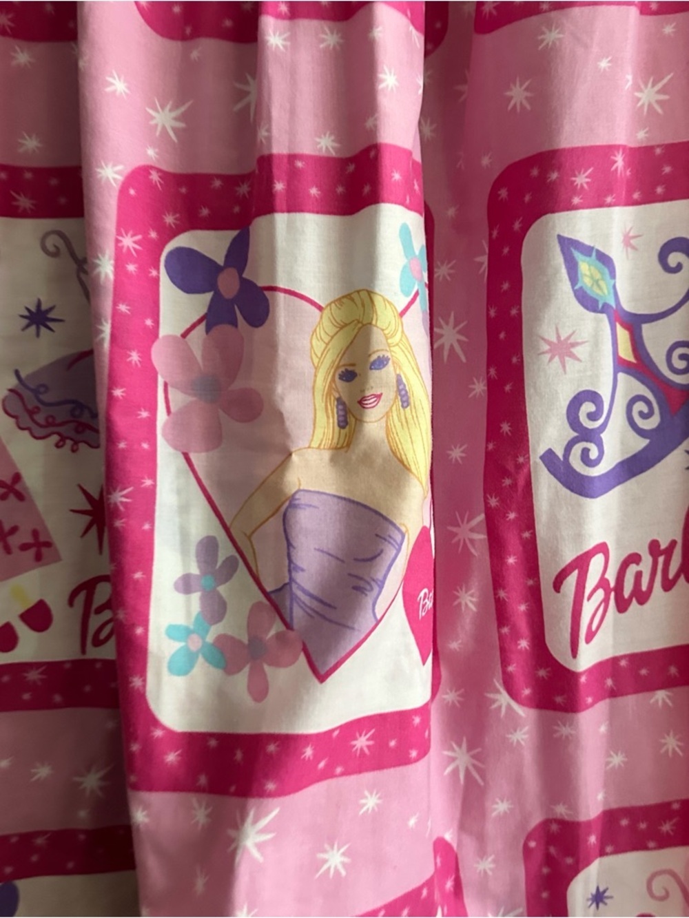 Barbie Pink Printed Handmade Sleeveless Nightdress pit to pit 23", length 37" - Picture 2 of 6